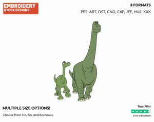 Arlo, Poppa - Disney's The Good Dinosaur - Embroidery Design in 3 sizes & 8 formats