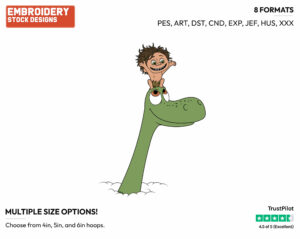 Arlo, Spot - Disney's The Good Dinosaur - Embroidery Design in 3 sizes & 8 formats