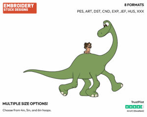 Arlo, Spot - Disney's The Good Dinosaur - Embroidery Design in 3 sizes & 8 formats