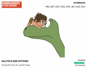 Arlo, Spot - Disney's The Good Dinosaur - Embroidery Design in 3 sizes & 8 formats