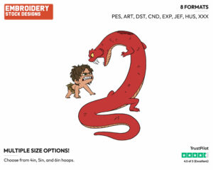Spot, Lizard - Disney's The Good Dinosaur - Embroidery Design in 3 sizes & 8 formats
