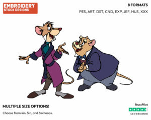 Dawson, Basil - Disney's The Great Mouse Detective - Embroidery Design in 3 sizes & 8 formats