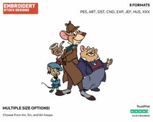Dawson, Basil, Olivia - Disney's The Great Mouse Detective - Embroidery Design in 3 sizes & 8 formats
