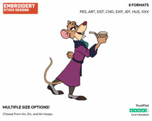 Basil - Disney's The Great Mouse Detective - Embroidery Design in 3 sizes & 8 formats