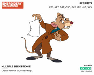 Basil - Disney's The Great Mouse Detective - Embroidery Design in 3 sizes & 8 formats