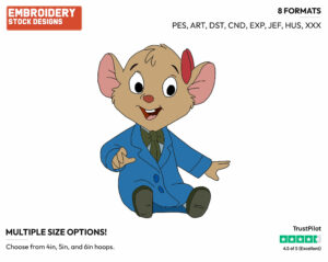 Olivia Flaversham - Disney's The Great Mouse Detective - Embroidery Design in 3 sizes & 8 formats