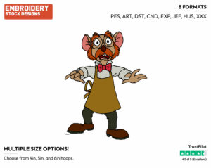 Flaversham - Disney's The Great Mouse Detective - Embroidery Design in 3 sizes & 8 formats