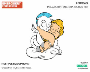 Baby Hercules Hugging Pegasus - Disney's Hercules - Embroidery Design in 3 sizes & 8 formats