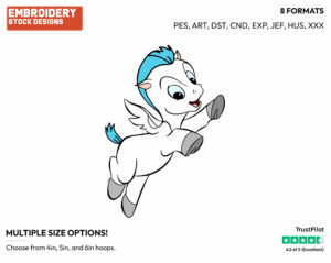 Baby Pegasus - Disney's Hercules - Embroidery Design in 3 sizes & 8 formats