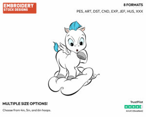 Baby Pegasus - Disney's Hercules - Embroidery Design in 3 sizes & 8 formats