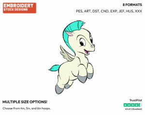 Baby Pegasus - Disney's Hercules - Embroidery Design in 3 sizes & 8 formats