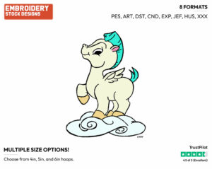 Baby Pegasus - Disney's Hercules - Embroidery Design in 3 sizes & 8 formats