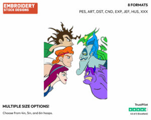 Cassandra, Icarus, Hercules, Hades, Pain, Panic - Disney's Hercules - Embroidery Design in 3 sizes & 8 formats