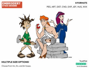 Cassandra, Icarus, Hercules - Disney's Hercules - Embroidery Design in 3 sizes & 8 formats