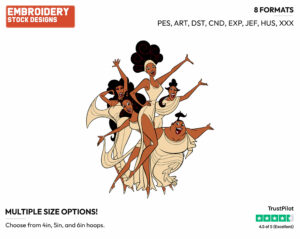 Muses Calliope, Clio, Melpomene, Terpsichore, Thalia - Disney's Hercules - Embroidery Design in 3 sizes & 8 formats