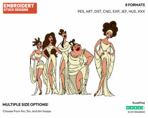 Muses - Disney's Hercules - Embroidery Design in 3 sizes & 8 formats