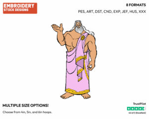 Zeus - Disney's Hercules - Embroidery Design in 3 sizes & 8 formats