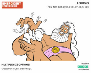 Zeus Making Pegasus - Disney's Hercules - Embroidery Design in 3 sizes & 8 formats