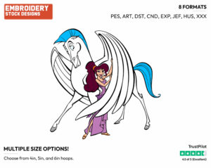 Meg, Pegasus - Disney's Hercules - Embroidery Design in 3 sizes & 8 formats