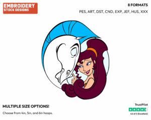 Meg, Pegasus - Disney's Hercules - Embroidery Design in 3 sizes & 8 formats