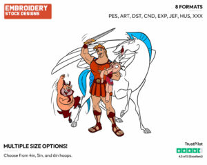 Hercules, Phil, Pegasus - Disney's Hercules - Embroidery Design in 3 sizes & 8 formats