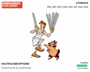 Hercules, Phil - Disney's Hercules - Embroidery Design in 3 sizes & 8 formats