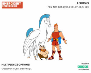 Hercules, Phil, Pegasus - Disney's Hercules - Embroidery Design in 3 sizes & 8 formats