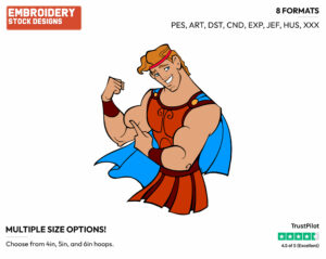 Hercules Flexing - Disney's Hercules - Embroidery Design in 3 sizes & 8 formats
