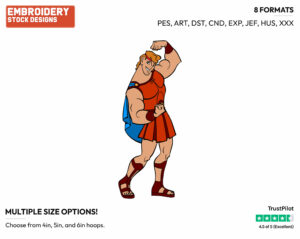 Hercules Flexing - Disney's Hercules - Embroidery Design in 3 sizes & 8 formats