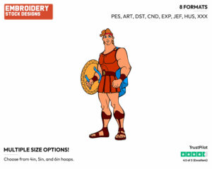 Hercules, Shield - Disney's Hercules - Embroidery Design in 3 sizes & 8 formats