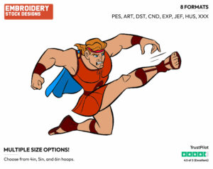 Hercules Kicking - Disney's Hercules - Embroidery Design in 3 sizes & 8 formats
