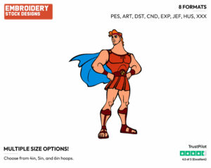 Hercules - Disney's Hercules - Embroidery Design in 3 sizes & 8 formats