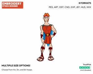 Young Hercules - Disney's Hercules - Embroidery Design in 3 sizes & 8 formats