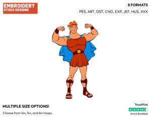Hercules Flexing - Disney's Hercules - Embroidery Design in 3 sizes & 8 formats