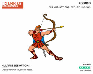 Hercules, Bow, Arrow - Disney's Hercules - Embroidery Design in 3 sizes & 8 formats