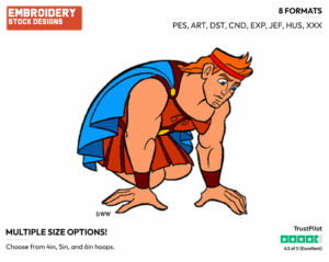 Hercules - Disney's Hercules - Embroidery Design in 3 sizes & 8 formats