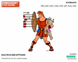 Hercules Rescuing Damsel In Distress - Disney's Hercules - Embroidery Design in 3 sizes & 8 formats