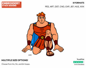 Hercules - Disney's Hercules - Embroidery Design in 3 sizes & 8 formats