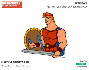 Hercules, Sword, Shield - Disney's Hercules - Embroidery Design in 3 sizes & 8 formats