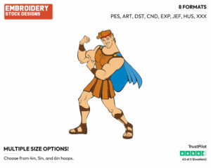 Hercules Flexing - Disney's Hercules - Embroidery Design in 3 sizes & 8 formats