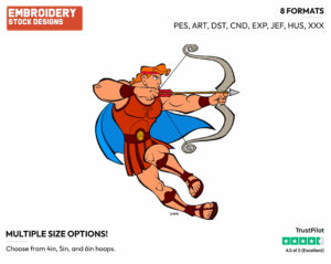 Hercules, Bow, Arrow - Disney's Hercules - Embroidery Design in 3 sizes & 8 formats