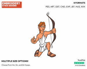 Young Hercules, Bow - Disney's Hercules - Embroidery Design in 3 sizes & 8 formats