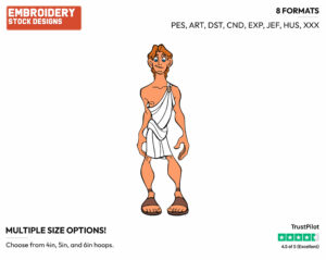 Young Hercules - Disney's Hercules - Embroidery Design in 3 sizes & 8 formats