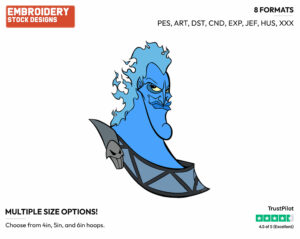 Hades - Disney's Hercules - Embroidery Design in 3 sizes & 8 formats