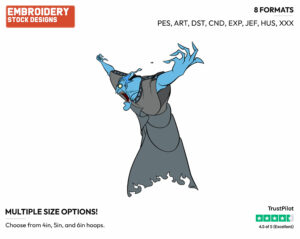 Hades Screaming - Disney's Hercules - Embroidery Design in 3 sizes & 8 formats