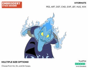 Hades - Disney's Hercules - Embroidery Design in 3 sizes & 8 formats