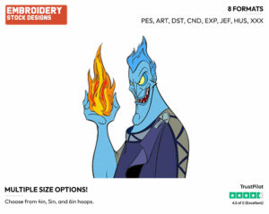 Hades - Disney's Hercules - Embroidery Design in 3 sizes & 8 formats