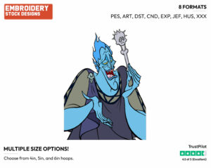 Hades - Disney's Hercules - Embroidery Design in 3 sizes & 8 formats