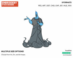 Hades - Disney's Hercules - Embroidery Design in 3 sizes & 8 formats