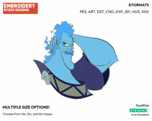 Hades - Disney's Hercules - Embroidery Design in 3 sizes & 8 formats